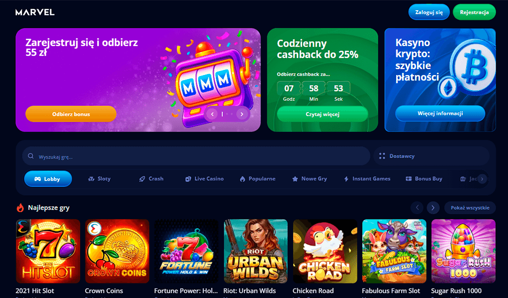 Jak odebrać bonus powitalny Marvel Casino